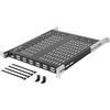 Tecmojo Ripiano 1U da 19 Pollici, per Installazione Fissa, Profondità 550mm, Profondità Regolabile da 343mm a 800mm, Ripiano da Rack per Server Regolabile e Ventilato, Portata 110kg, Nero