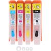 Fafeicy Cartucce d'Inchiostro Compatibili per Stampanti 4 Pezzi Nero Blu Magenta Giallo Ricaricabili