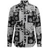 Radwa Fashion & Lifestyle Radwa - Camicia da Uomo con Stampa Cachemire Bianco e Nero e Diversi Motivi, 100% Viscosa, Manica Lunga, Tutte Le Taglie EU (IT, Alfa, L, Regolare, Motivo Floreale Bianco e Nero)