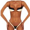 Generisch Bikini sexy 2026 costume da bagno donna costume da bagno push up bikini set perizoma costume da bagno brasiliano abbigliamento da spiaggia, Colore: rosso, M