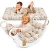 Totsy Baby Cuscino per arco Montessori & dondolo 60x120 cm - materasso da terra bambini reversibile - seduta relax lettura gioco per la cameretta fodera cotone Oeko-Tex Giraffe