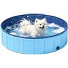 VEEKAY Piscina per Cani,80x20cm Piscina per Cani Grandi Piegevole,Portatile Vasca da Bagno per Animali,Antiscivolo Animali Domestici Piscina Bagno,per Aperto Interno Giardino