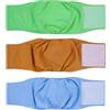 MICOOYO Fasce addominali lavabili per cani maschi | Pannolini per cani riutilizzabili | Doggy Wraps assorbenti con chiusura regolabile, verde, blu, marrone, 3 pezzi, XS
