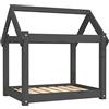 vidaXL Hondenmand 71x55x70 cm massief grenenhout grijs