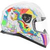CGM Casco integrale junior, 265D MICRO DREAMS Bianco Fucsia Celeste, YXL