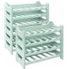 MA MAISON Set Cantinetta Vino Portabottiglie - in Plastica, Eleganti, Impilabili, Lavabile, Modulare, Organizzare e Valorizzare la Tua Collezione, Soluzioni Pratiche, Decorative - (10, Verde Chiaro)