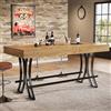 Tribesigns Farmhouse - Tavolo da bar da 160 cm, per 4-6 persone, con poggiapiedi in anello in metallo, per cucina, soggiorno e sala da pranzo, 160 x 70 x 90 cm (larghezza x altezza x profondità) (solo