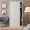Meyvaser.com Ecommerce Company Armadio a 2 ante scorrevoli bianco tinta unita 180 x 89,6 x 50 cm Barra da appendere + ripiano superiore ideale camera da letto e cabina armadio, prodotto in Spagna