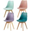 IPOTIUS 4 Sedie a Colori Misti Set di 4 Sedie Sala da Pranzo Moderne Scandinave per Soggiorno Cucina Balcone Ufficio (1 Rosa Fumé+1 Turchese+1 Verde Menta+1 Grigio Viola)