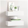 Generico Scaffali con Cassetti da Parete 2 pz Bianchi 40x23,5x10 cm MDF,Bianco,7.85kg,330242