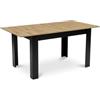 MAT-HAUS Furniture and home decor Tavolo da pranzo allungabile 120-160 x 80 cm, tavolo da cucina rettangolare, tavolo da pranzo con ripiano, struttura nera, effetto legno, per cucina, sala da pranzo e soggiorno (rovere Artisan)