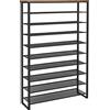 HOOBRO Scarpiera a 10 Livelli, Grande Scaffale Portascarpe, 100cm Scaffale Scarpiera, Fino a 40-50 Paia di Scarpe, Struttura in Metallo, per Ingresso, Soggiorno, Corridoio EBF171XJ01