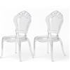 Biscottini Set 2 Sedie in Policarbonato Trasparente - Sedia Cucina Soggiorno 53x50x97,5 cm - Poltrone Barocche Sala da Pranzo Camera da Letto - Poltrona in Plastica da Esterno Moderna Cerimonie