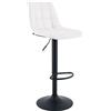 CLP Sgabello da Bar Mapun, Sgabello Regolabile in Altezza e Girevole a 360 Gradi, Imbottito, con Struttura in Metallo per Cucina, bancone, Colore:Bianco, Materiale:Ecopelle