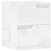 HOMCOM Cassettiera 2 Cassetti Moderna e Minimal, Cassettiera in Legno Truciolato, 40x40x48 cm, Bianco Lucido