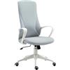 Vinsetto Sedia da Ufficio con Supporto Lombare, Schienale Alto, Grigio