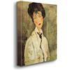 Giallobus - Quadro - Amedeo Modigliani - Donna con Cravatta Nera - Tela Canvas Telaio Premium Alto Spessore - 50x70 - Pronto da Appendere - Quadri Moderni per la casa