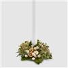 EDG - Enzo De Gasperi Girocandela di Natale con Mele Dorate, Decoro Natalizio Corona con Foglie e Glitter D10 cm