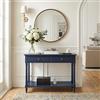 MIAUWUUFHOME Moderno tavolino consolle blu con cassetti portaoggetti, 90 cm (L), 76,5 cm (H), 35 cm (D), 20,46 kg, blu (JJ-SFZ-004-BL)
