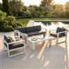 B2B Salotto da giardino KNOXVILLE IMPERIALE PLUS in alluminio e polywood da 5 posti BIANCO