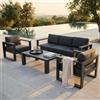 COMAS Salotto da giardino KNOXVILLE IMPERIALE PLUS in alluminio e polywood da 5 posti ANTRACITE