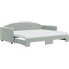 vidaXL Letto da giorno allungabile con materassi grigio chiaro 90x190 cm in velluto