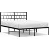 vidaXL Struttura letto con testiera in metallo nero 150x200 cm