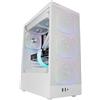 Mars Gaming Mc-nebula - Case da gaming ATX con 4 ventole ARGB da 120 mm e sportello per cavi in vetro temperato bianco