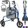 Vive Mobility Walker a 3 ruote, leggero e pieghevole per anziani, anziani, uomini, donne, pieghevole a tre ruote, resistente, per interni ed esterni, colore: blu