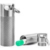 TISKY - Mini portapillole portatile in titanio impermeabile, porta pillole, piccola custodia per pillole da viaggio all'aperto o da tasca