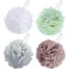 flintronic 4 Pezzi Spugna Doccia, 75g Grande Palla Doccia, Confortevole e Morbida Tessuto a Rete, Loofah Sponges per Esfoliazione Corporale e Massaggio