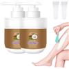 Jeeeun Coconut Oil Hair Removal Cream for Women, Gentle Facial Hair Remover for Upper Lip, Chin, and Cheeks, Moisturizing Formula (2pcs)