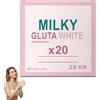 Otbushit Sapone bianco al glutatione al latte 20x, sapone illuminante glutatione e nutriente per la pulizia della pelle detergente quotidiano delicato per viso e corpo per una pelle morbida
