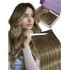 Fshine Extension Capelli Veri Biadesivo 50g 45cm Balayage Biondo Cenere | Genius PU Exstescion Capelli Veri Biadesivo, Fascia in PU Flessibile, Capelli Umani Remy, Look Versatili, Per Uso in Salone