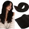 Ugeat Extension Capelli Veri Tessitura Castano 35 cm 80grammi Extension Cucite Capelli Veri Invisibile Castano Scuro Remy Umani Lisci Corti Professionale