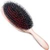Monetais Spazzola per capelli con setole di cinghiale Spazzola per capelli indolore con manico in metallo elettrolitico per spessi, ricci, sottili, lunghi, corti, bagnati o asciutti