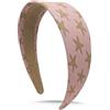 DEIMODRA Cerchietto Capelli Donna Rosa Antiscivolo con Motivo Stelle Marine - Frontino Fermacapelli Elegante, Fascia Larga 4 cm per Yoga, Sport e Skincare - Accessorio Estivo Multicolore (Rosa)
