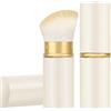 Falliny Kabuki Pennello da trucco retrattile, per cipria da viaggio, portatile, con copertura per blush, bronzer, lucidatura, cosmetici in polvere impeccabile