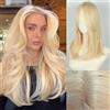 RUNRAYAY Topper per capelli da 45 cm per donne con capelli veri, Topper per capelli 3D a 360° per donne con diradamento, riga centrale, frangia con clip, Xs421
