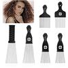 Heqishun Pettine Afro 6 Pezzi Pettine di Metallo per L'Africano Set Pettine per Capelli Afro Strumento per lo Styling dei Capelli Pettine Pick con Pugno Nero