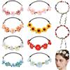 YinnFeen Fiori Corona Fascia Capelli, 10 Pezzi Coroncine Fiori per Capelli, Boho Regolabile Corona Fascia di Fioris Ghirlanda Floreale Copricapo per Donna Festival Matrimonio Festa