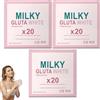 Otbushit Milky Gluta White Soap 20x, confezione da 3 Sapone sbiancante al glutatione e Barra detergente nutriente delicata Bagnoschiuma idratante per donne e uomini