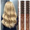 FESHFEN Tinsel Extension Capelli con clip, 12 Pezzi Glitter per Capelli Accessori da Festa e Look Fatina Kit Strass per Donne, Marrone Caffè 50 cm