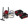 Einhell Aspiratore di solidi e liquidi a batteria TC-VC 18/15 Li Power X-Change (ioni di litio, 18V, 15 l, 80 mbar, incl. tubo flessibile di aspirazione e filtro, incl. batterie)