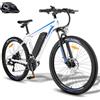 Fafrees Bicicletta Elettrica F28 MT, Bici Elettrica da 250 W da 27,5 Pollici, Batteria da 36V/15 Ah, Mountain Bike Elettrica 21 Velocità Per Adulti Unisex, Autonomia 90-110KM (Bianco/Rosso)