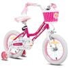 JOYSTAR 14 pollici bicicletta per bambini per ragazze di 3-5, 14 pollici con ruote di supporto e cesto,Rosa