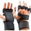 Generic Guanti in pelle per sollevamento , guanti da allenamento a mezze dita, unisex, morbidi polsiere, protezioni per le mani, per palestra, sport, allenamento, bodybuilding