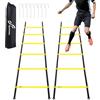 Sportneer Set di scalette per allenamento di velocità di agilità, 12 pioli, 6 m, staccabili, in 2 pezzi (6 pioli ciascuno), con picchetti per allenamento di calcio, footwork - Scala con borsa per il