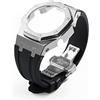 Neuupesen G2100 - Cinturino in metallo per orologio Gshock GA-2100/GA-2110 di ricambio per orologio Gshock GA-2100 (AP-GA2100, argento+set nero)