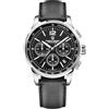 PAGRNE DESIGN Pagani Design Orologio cronografo al quarzo da uomo 100 metri impermeabile in acciaio inox 40 mm quadrante Diametro vetro zaffiro (Argento Nero)